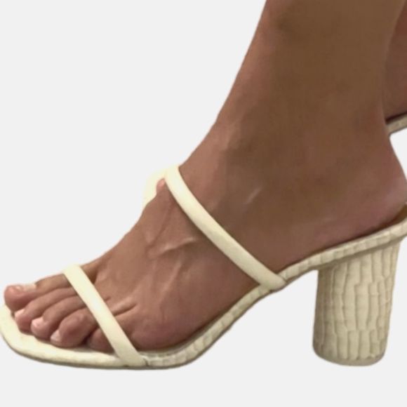 Dolce Vita Shoes - Dolce Vita Noles Wide Heels Re:Vita in IVORY PATENT CROCO LEATHER